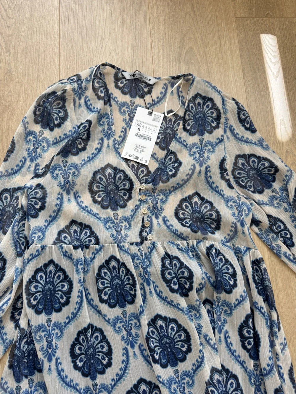 Zara Blue Floral Maxi Dress